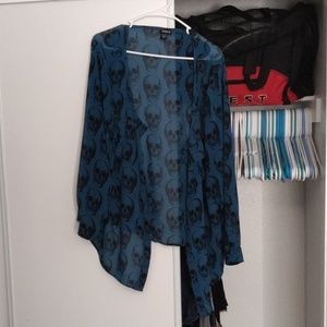 Sheer skull blouse